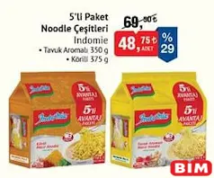 INDOMİE NOODLE ÇEŞİTLERİ 5'Lİ PAKET